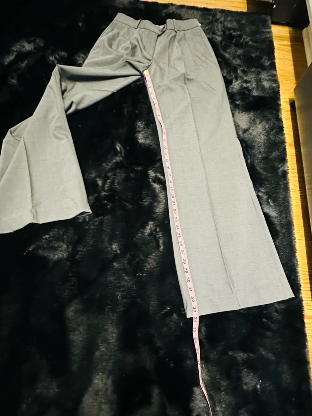 Michael Michael Kors Gray Wool Blend Wide Leg Trouser Pants Size 2